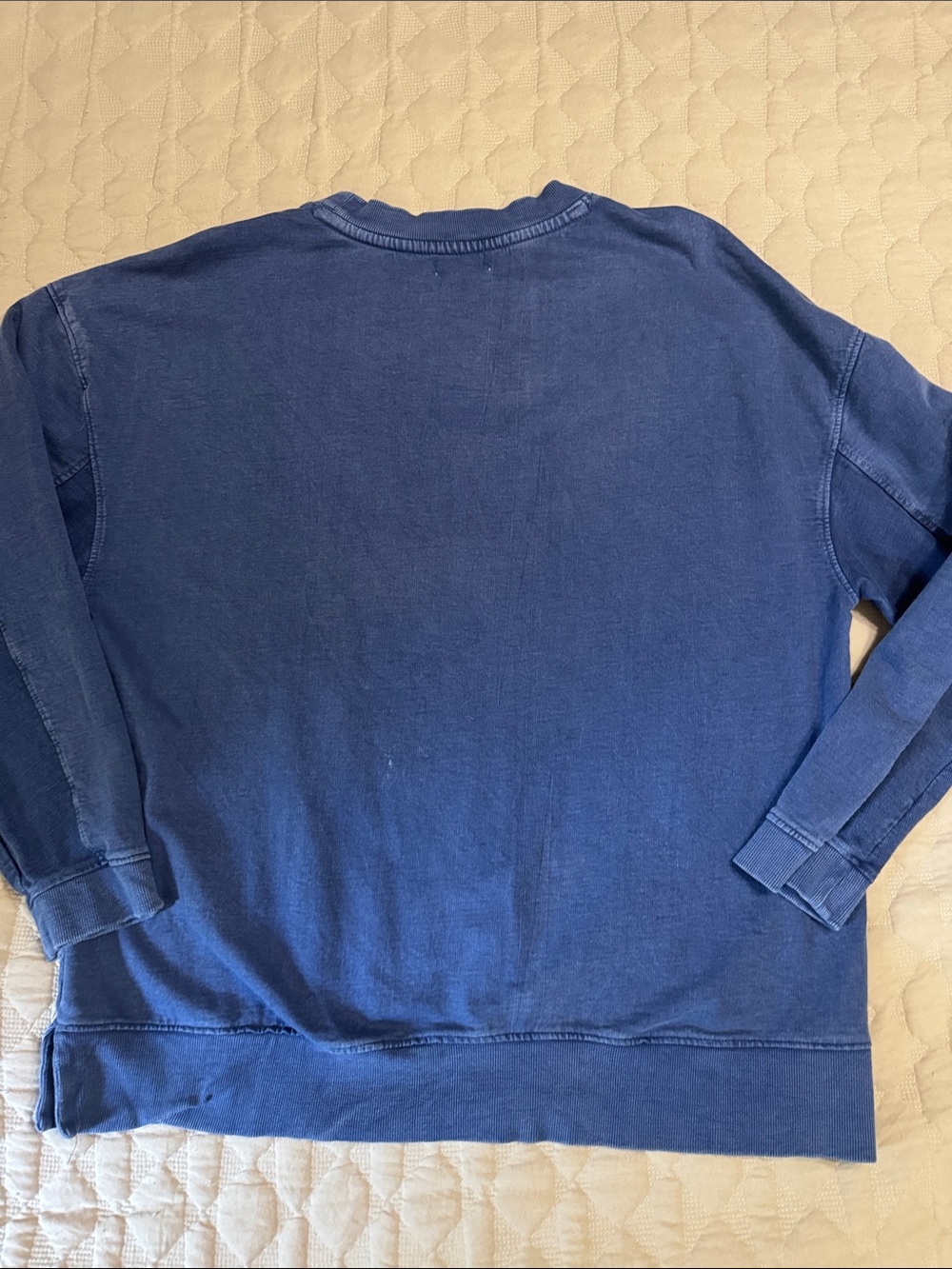 Simply Southern Blue Crewneck Sweatshirt with Red White Flag Patch - Picture 6 of 8